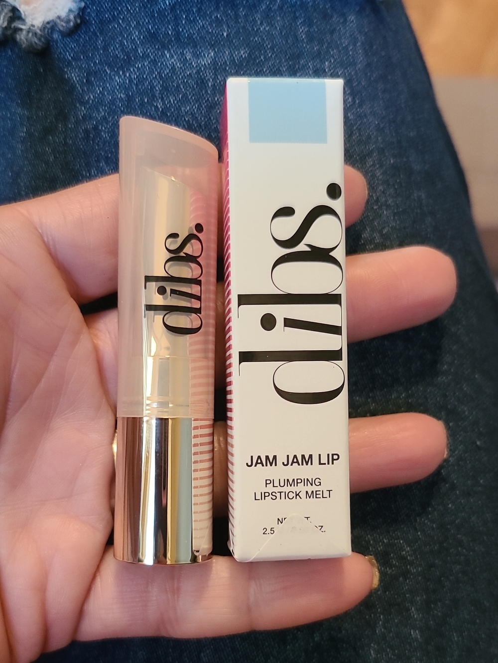 NIB DIBS Beauty Jam Jam Lip Plumping Lipstick Melt - Blueberry Ice (baby blue)